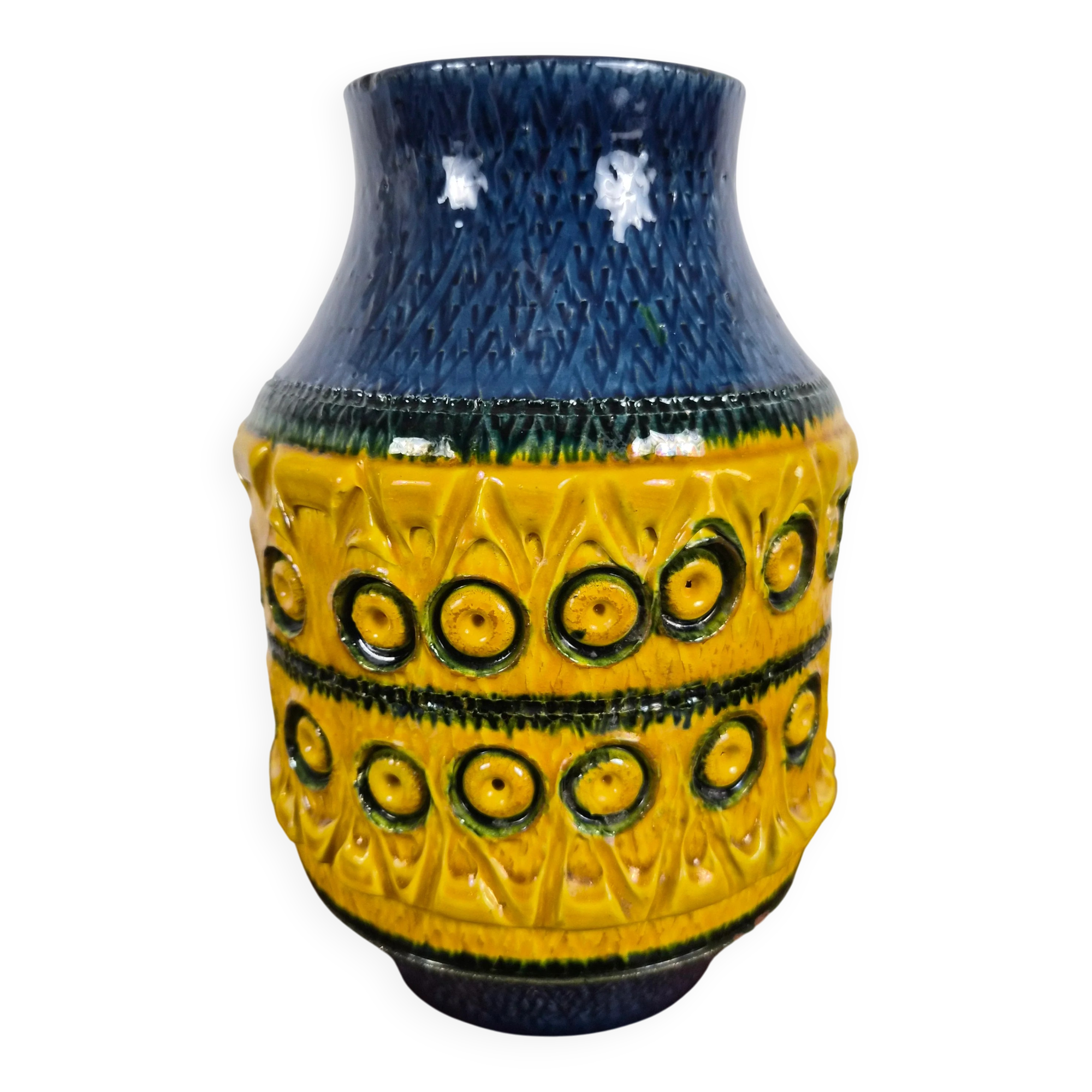 Glazed terracotta vase with scraffito decoration by Aldo Londi for Bitossi, Italy, 1960.
