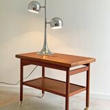Lampe de table chromée vintage double globe oculaire - space age