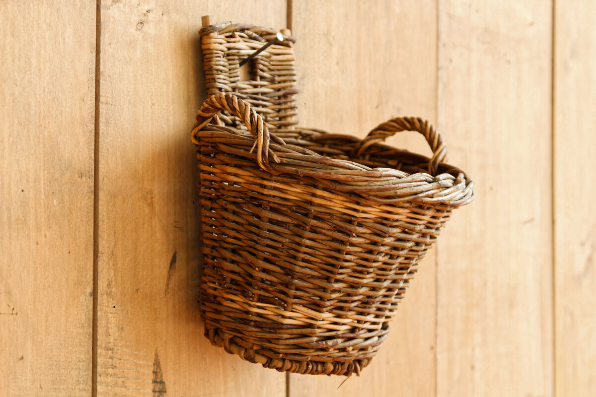 Small wicker wall basket