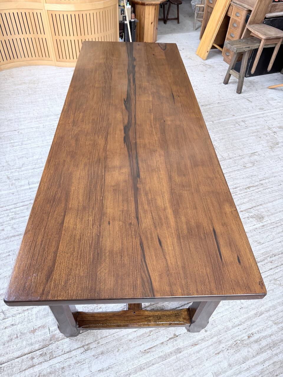 Table de ferme campagne noyer massif XL 250cm