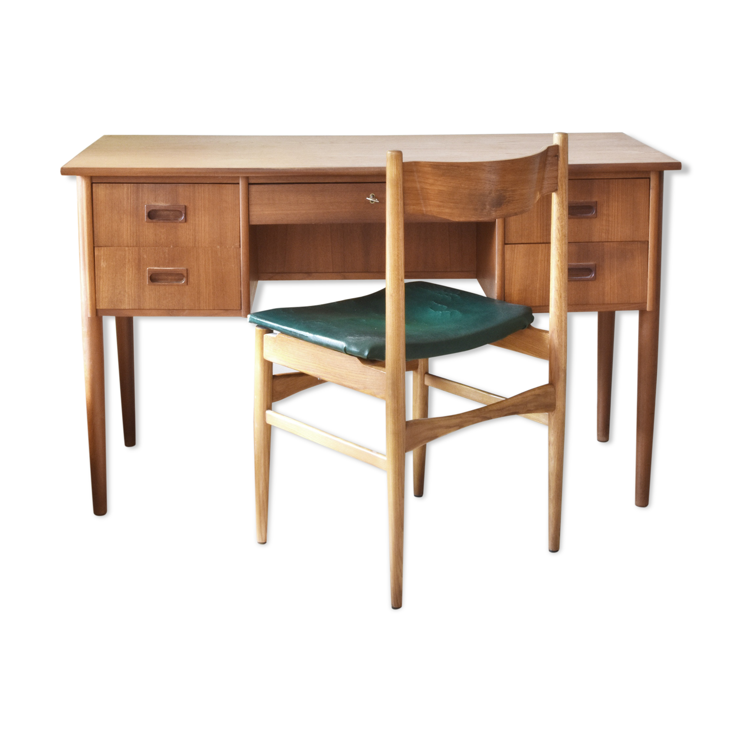 Bureau vintage scandinave et sa chaise - années 60