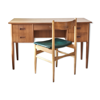 Bureau vintage scandinave et sa chaise - années 60