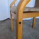 Vintage Beech Wood Dining Chair: 1970s Space Age Gray Fabric