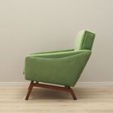 Fauteuil vert, design danois, années 1970, production : Danemark