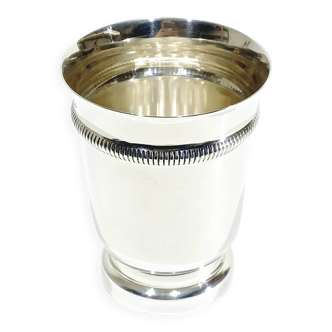 Silver cup with American work gadroon motif
