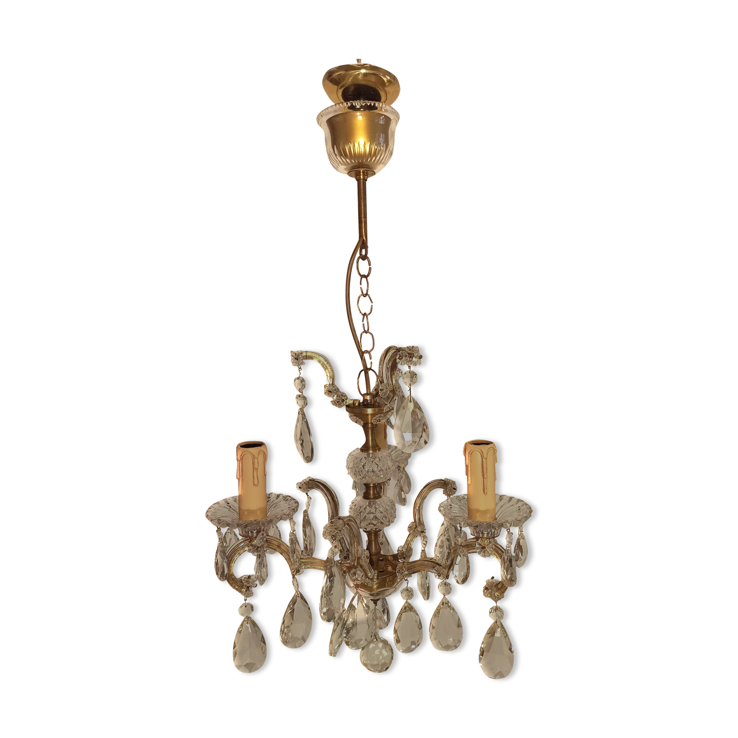 Ancien lustre à pampilles baroque