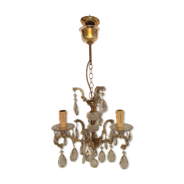 Ancien lustre à pampilles baroque
