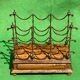 1950s Italian brass and wood wine rack with drawer