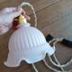 Pale pink vintage glass lamp, gold socket
