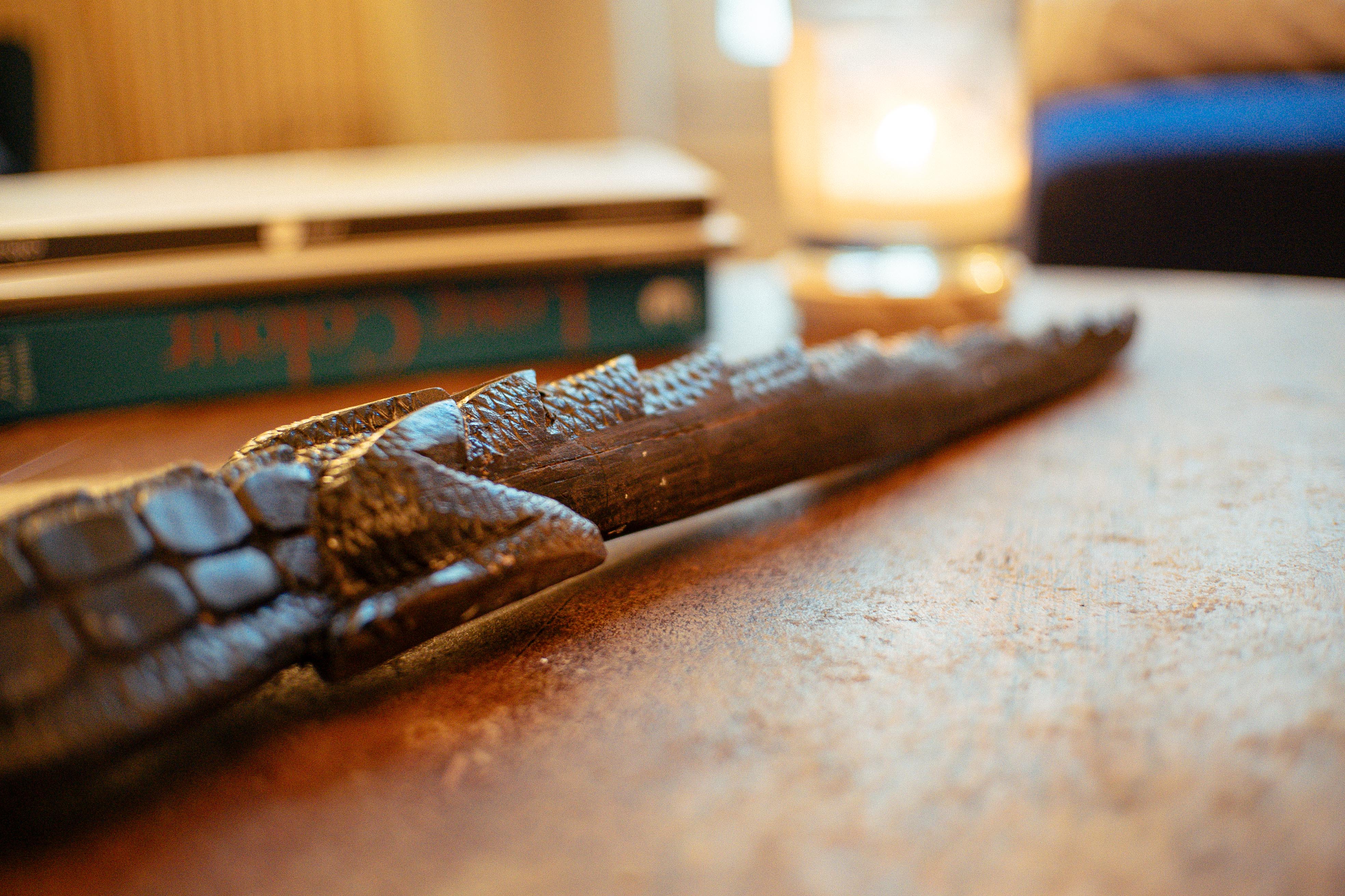 Crocodile sculpture in ebony early twentieth century