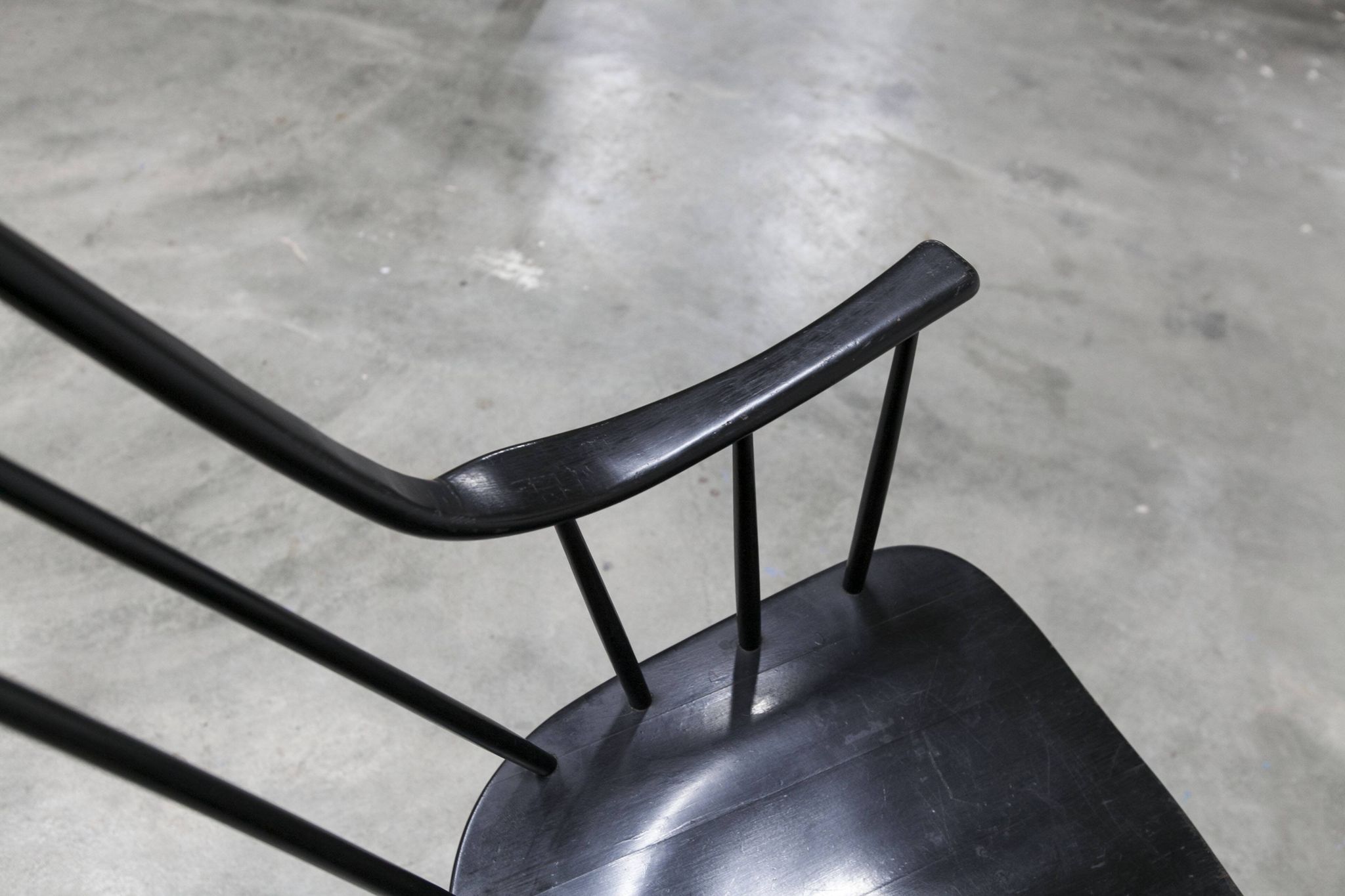 Grandessa rocking chair in black beech by Lena Larsson 1960 for Nesto