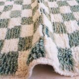 Green Checkered Carpet - 212 x 193 cm