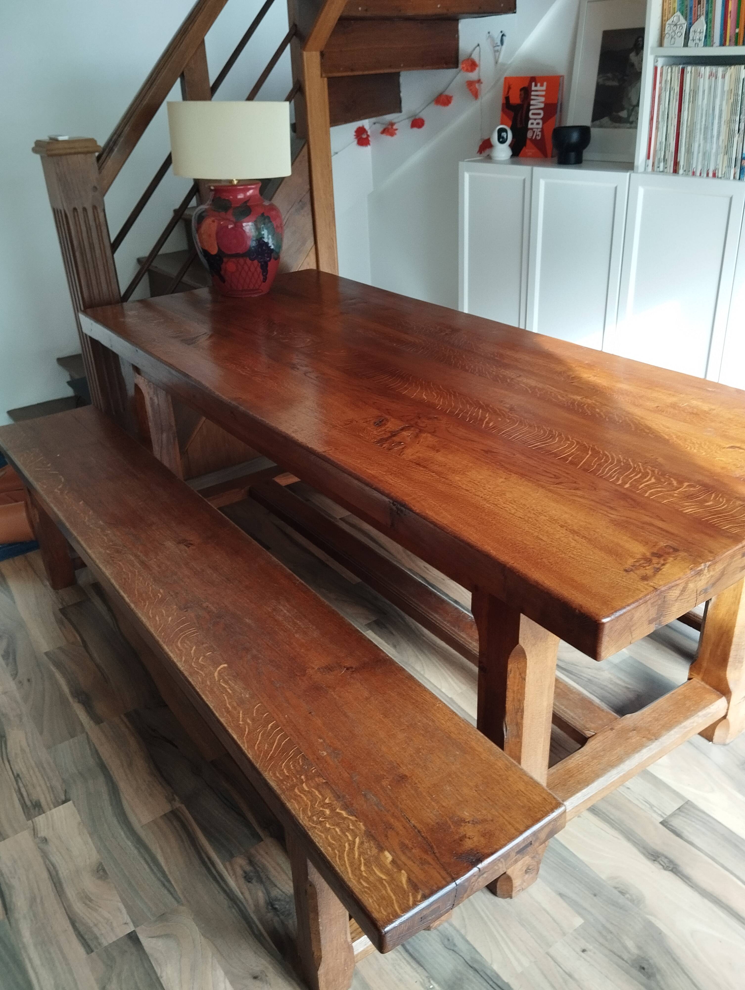 Solid oak farm table