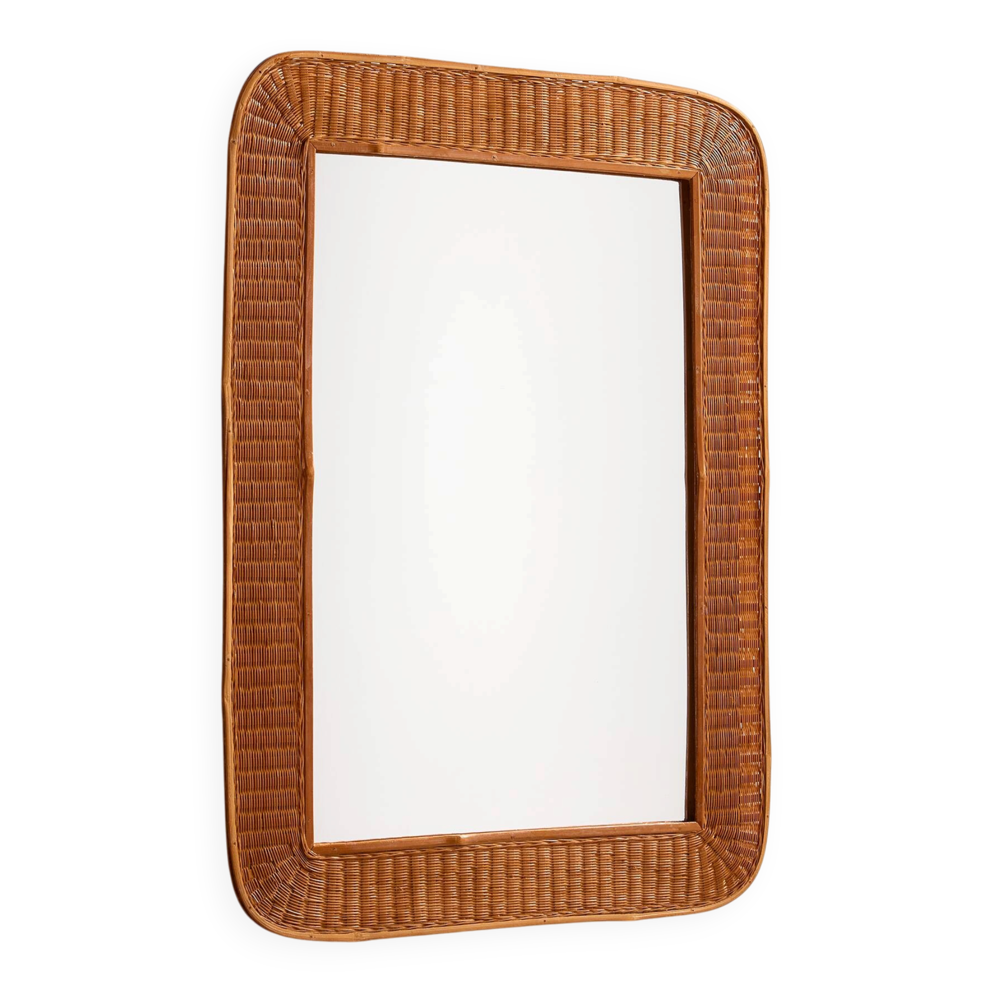 Miroir en rotin fait main