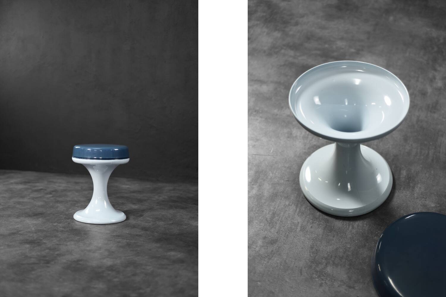 Vintage plastic stool from the space age, made by Emsa, West Germany, 1960s.