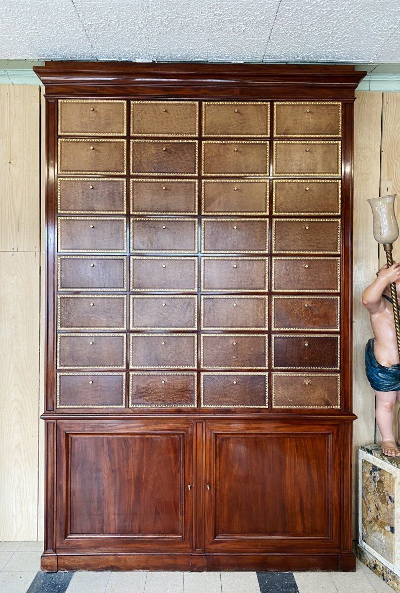 Notary's cardboard maker in mahogany Restoration period