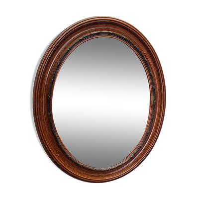 Miroir classique ovale néerlandais antique, datant d'environ 1900