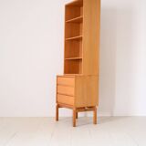 Oak bookcase with drawers
