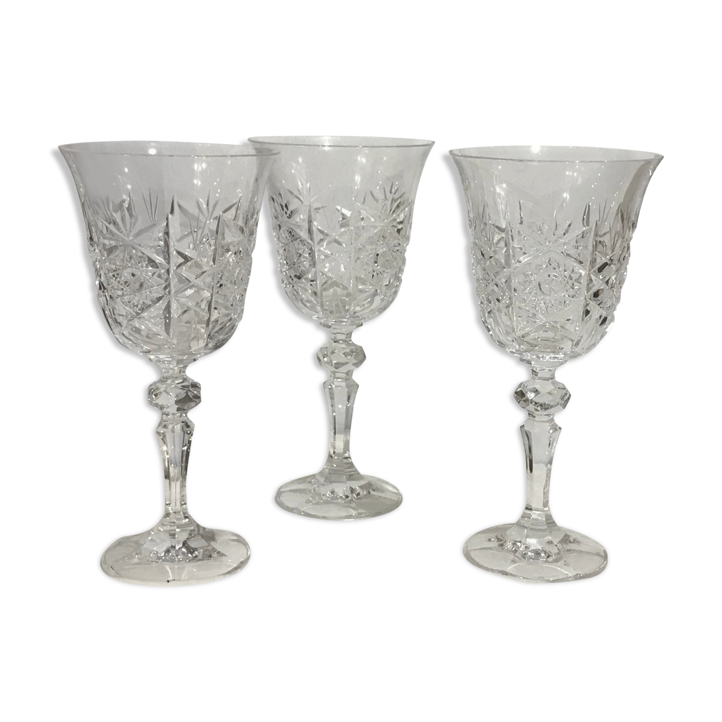 3 crystal glasses