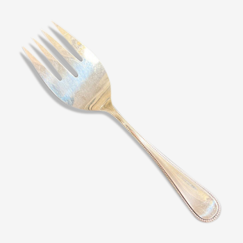 Serving fork, silver metal, pearl model
