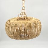 Pendant light / lamp in rattan / wicker / natural fibers, vintage