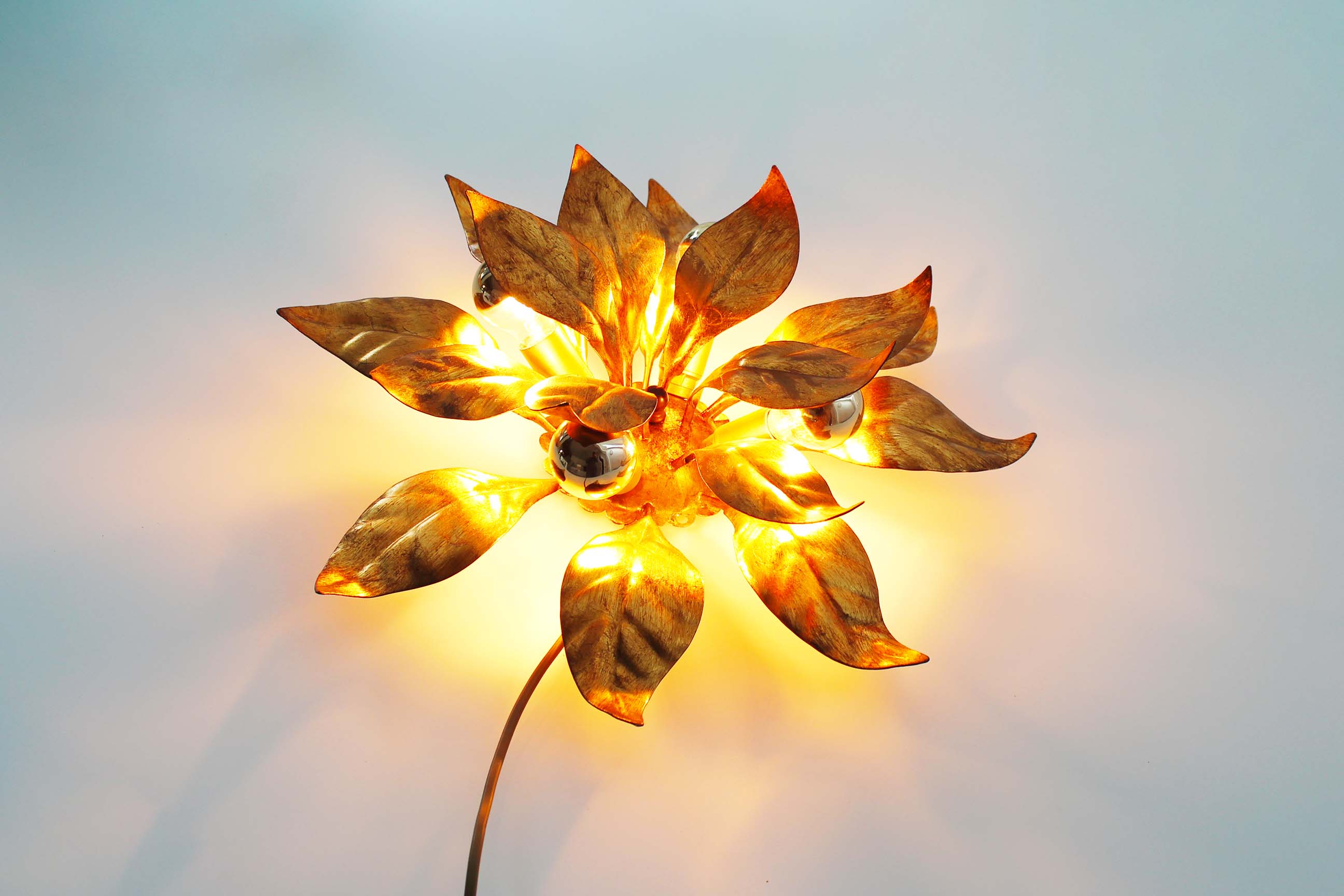 Gilt Florentine Flush Mount Light by Hans Kögl