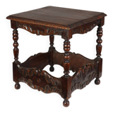 Oak carved square Side Table, Belgium 18th Century