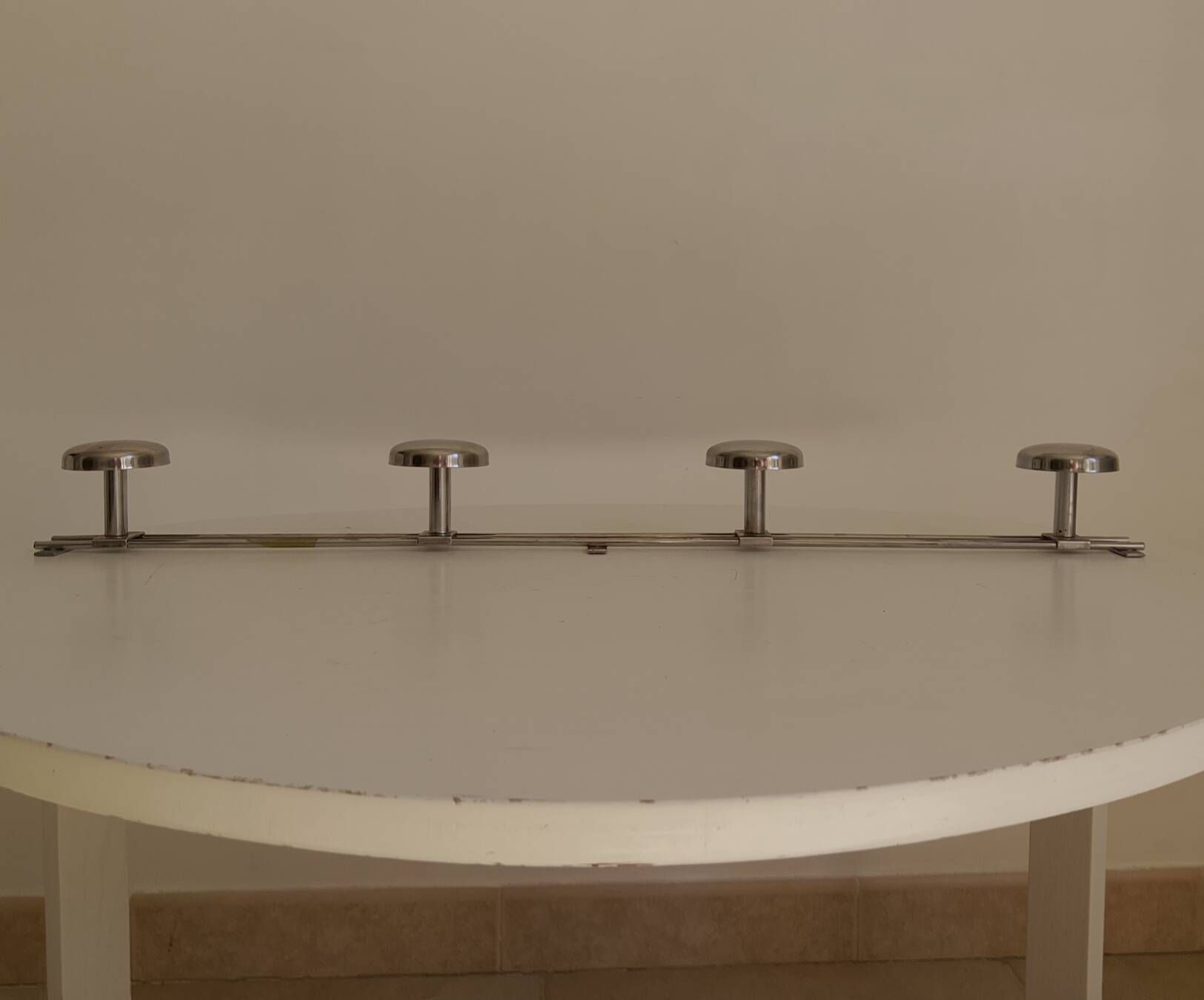 Vintage chrome wall coat rack from the 70s