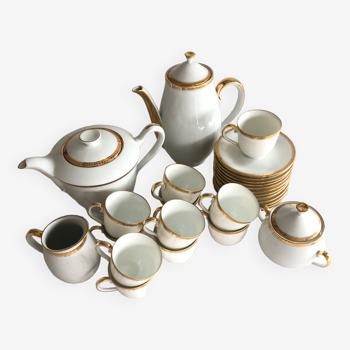 27-piece coffee and tea service in white Limoges porcelain Georges Boyer