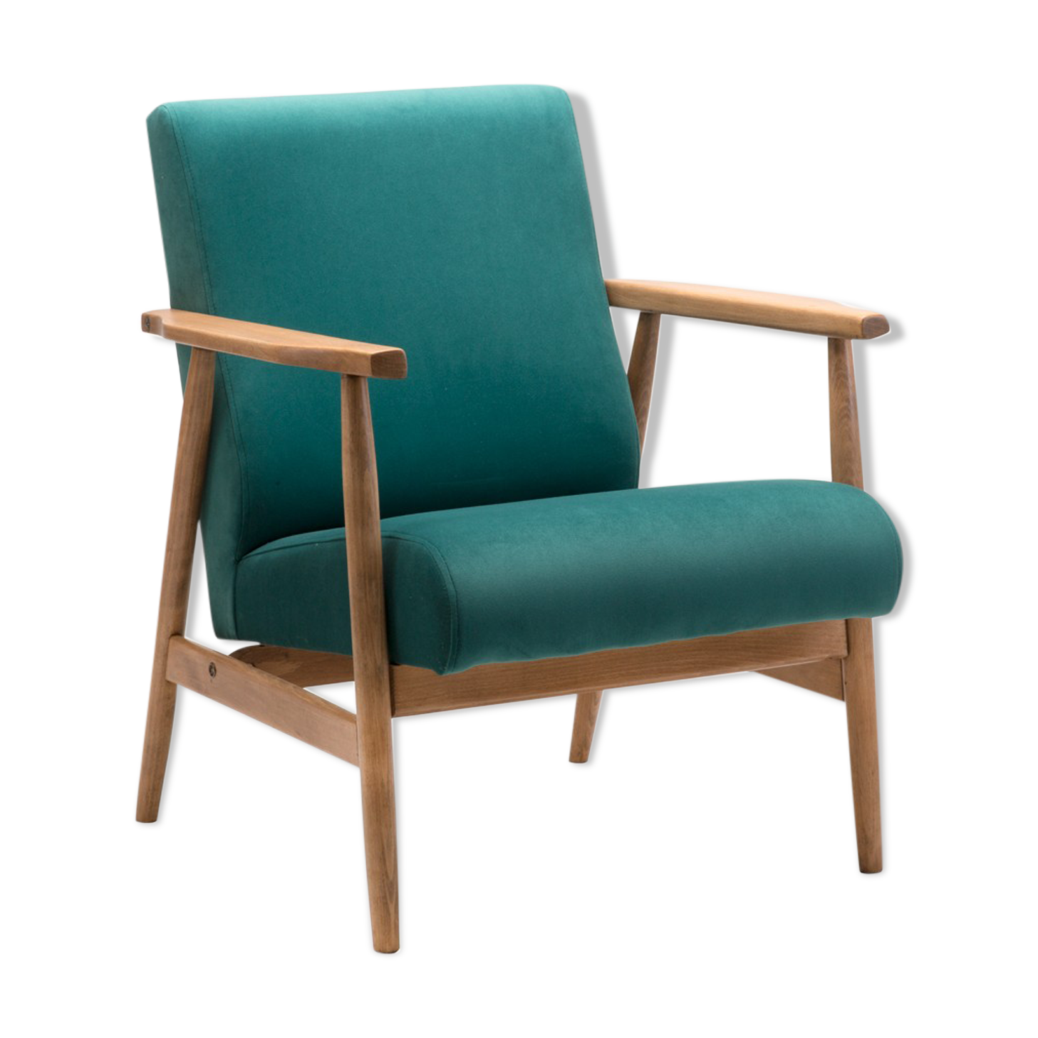 Polish B - 7727 armchair in turquoise velour