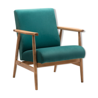 Fauteuil 7727 en velours turquoise