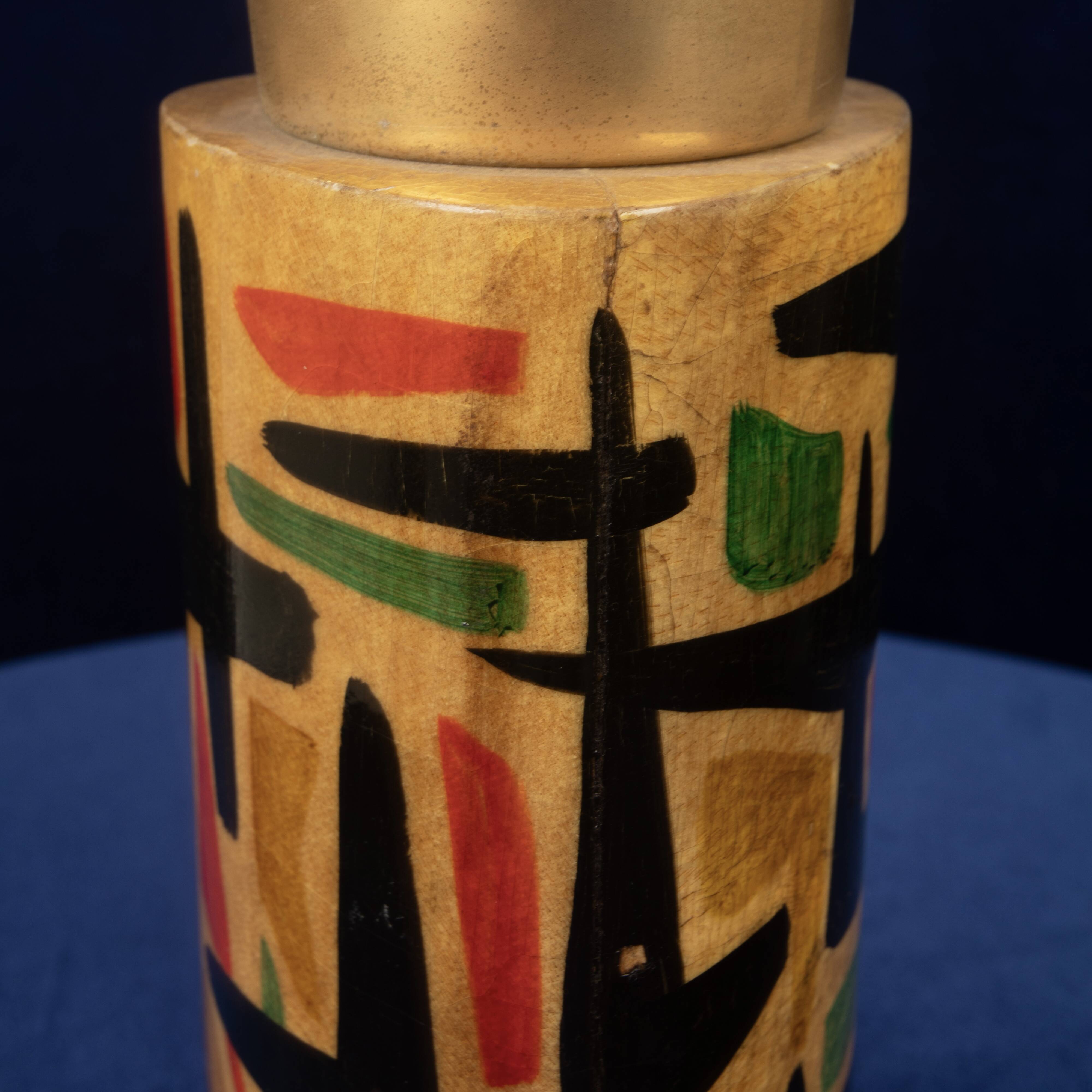 Aldo Tura Mod. 796D Parchment Thermos with Abstract Decoration, 1940