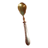 SILVER DESSERT SPOON, hallmarked ? chiseling on the spoon