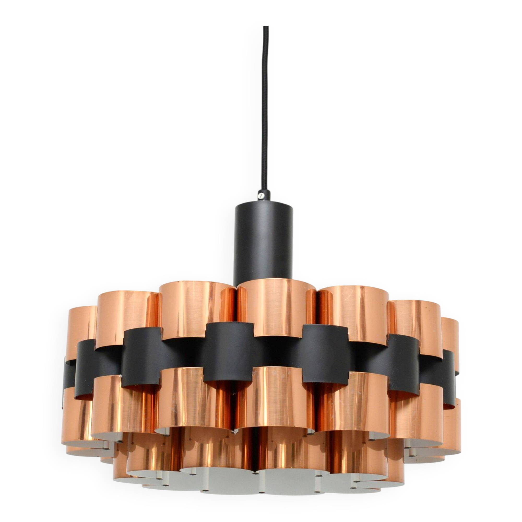 Copper lamp designed by Wener Schou for Coronell Elektro, 1970s