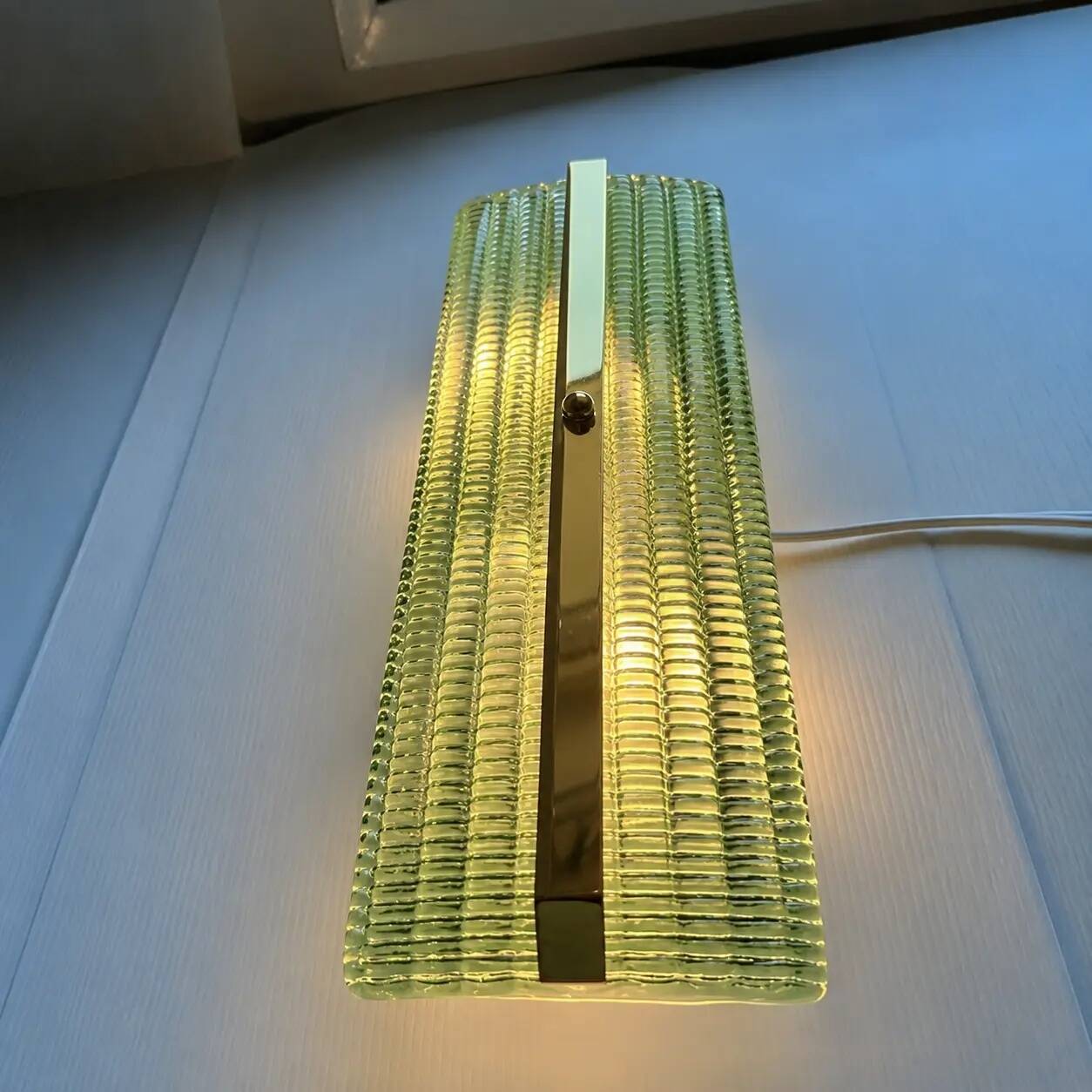 Contemporary Rectangular Murano Glass Wall Sconces With Chrome Finish – Set