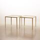 Tables d'appoint en laiton massif avec plateau en verre fumé par Vereinigte Werkstatten années 70