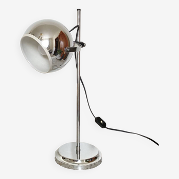 Lampe de bureau globe oculaire chromée style Goffredo Reggiani - ère spatiale années 1960