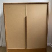 Low storage unit, 70s/80s three height-adjustable shelves