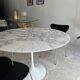 Knoll Tulip Saarinen round table with Arabescato marble