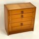 Vintage 70's 3-Drawer Chest - Pine and Leather - Scandinavian Style