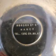 Nordon ashtray/trinket dish, hammered steel, 1970s 1980s
