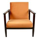 Fauteuil lounge GFM-142 en velours orange attribué à Edmund Homa, années 1970