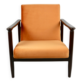 Fauteuil lounge GFM-142 en velours orange attribué à Edmund Homa, années 1970