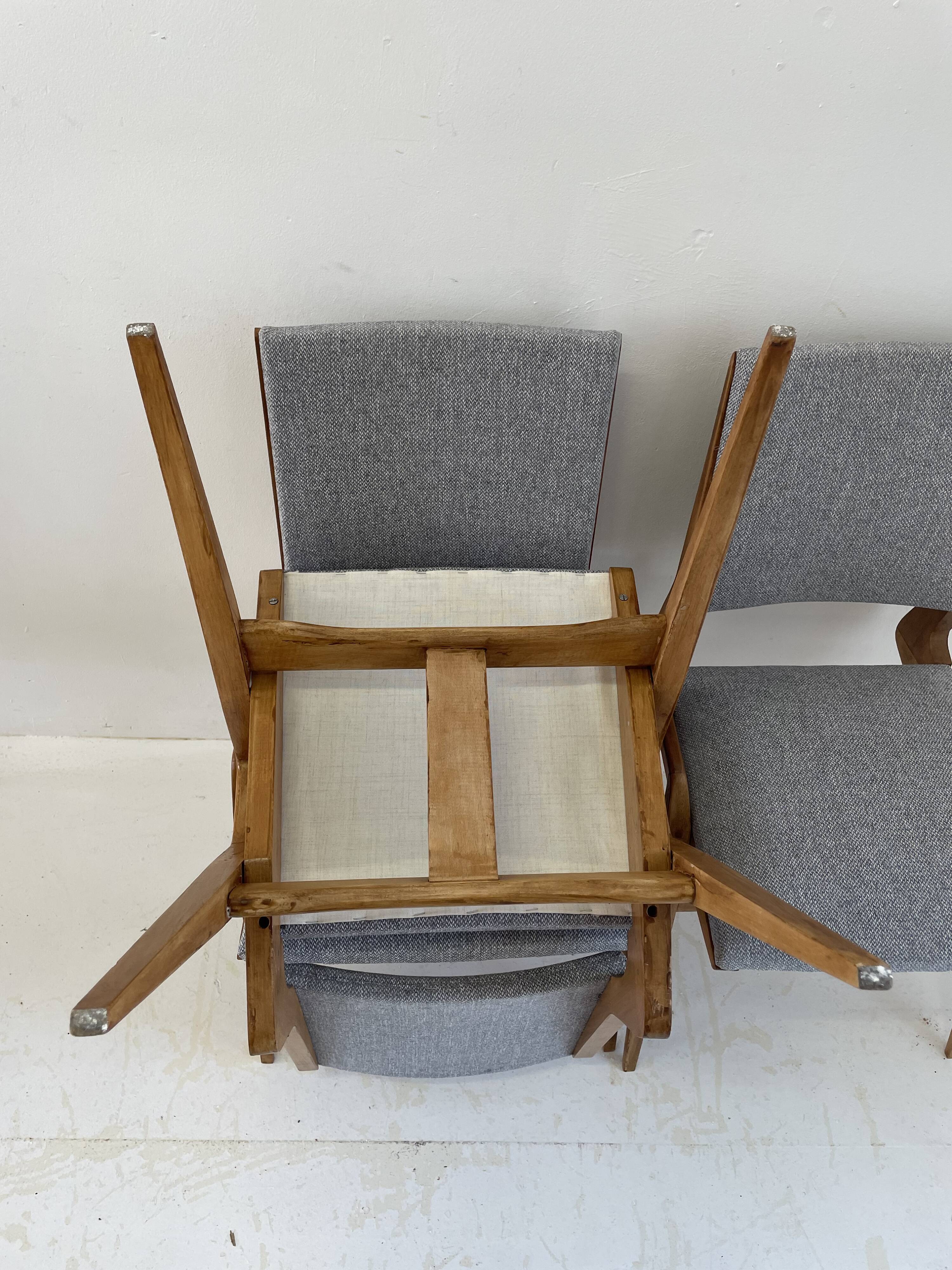 Suite of 4 chairs by Maurice Pre restored 1950