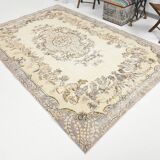 6x10 Classic & Bordered Beige Turkish Vintage Rug, 193x306Cm SK 5705