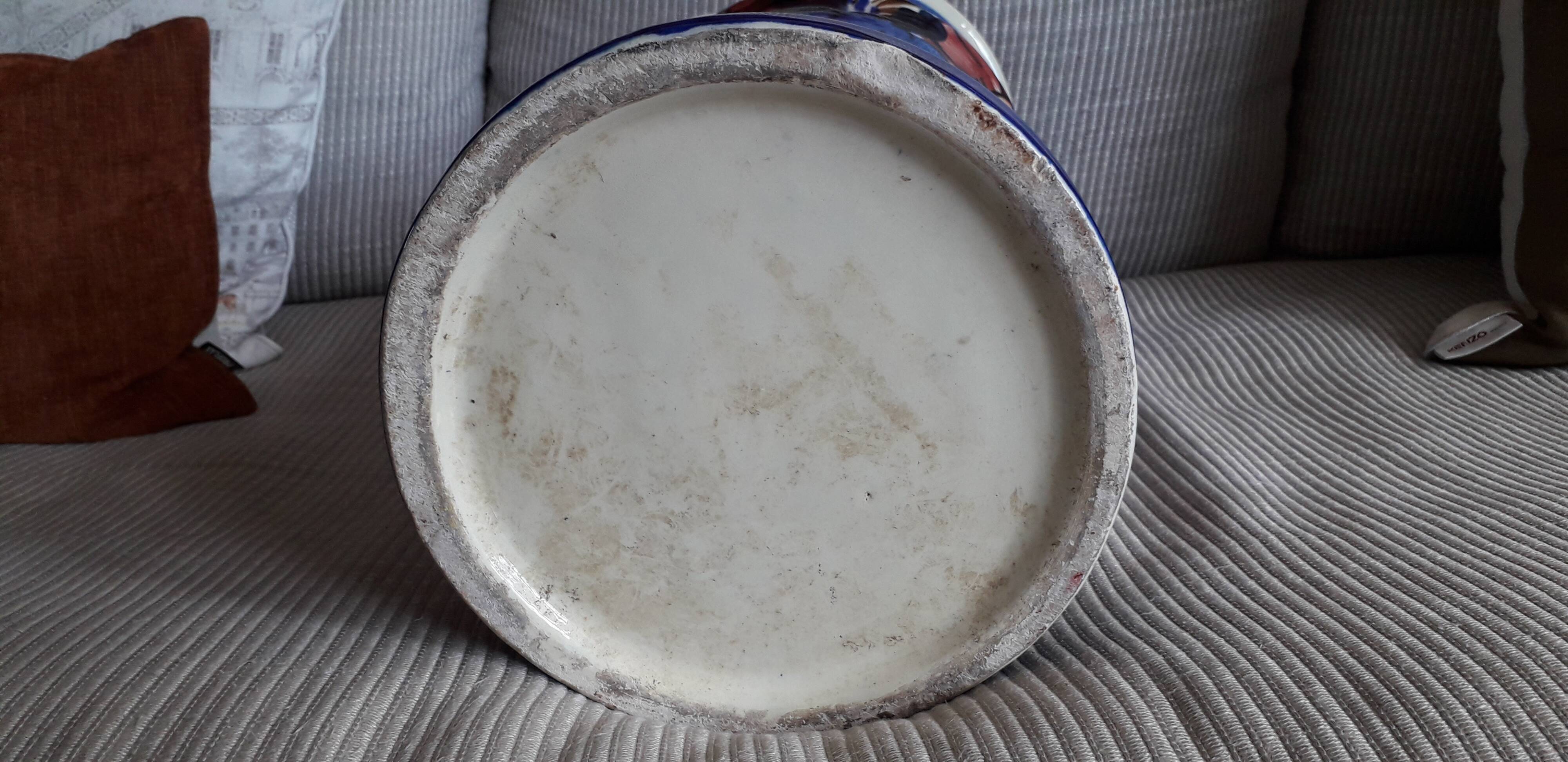 Large vintage vase with floral decoration