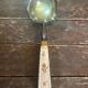 Old Silver-Plated Metal Serving Spoon + Porcelain Handle
