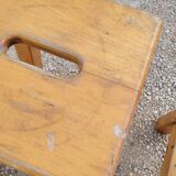 Pair of wooden stools from Gare 1950s