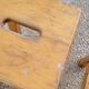 Pair of wooden stools from Gare 1950s