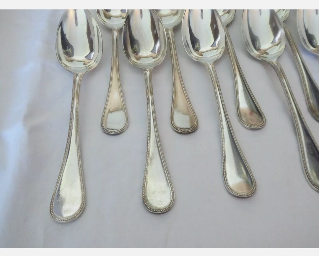 Christofle 12 tablespoons model Pearls 21.5 cm